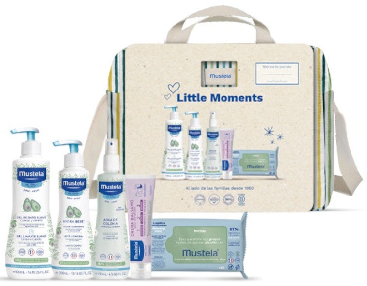 Mustela Bolsa De Paseo Little Moments Rayas 5 Productos De Higiene