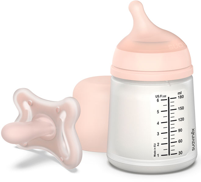 Suavinex Zero.Zero Starter Set Anti-Colic Bottle + Pacifier Adaptable Fair