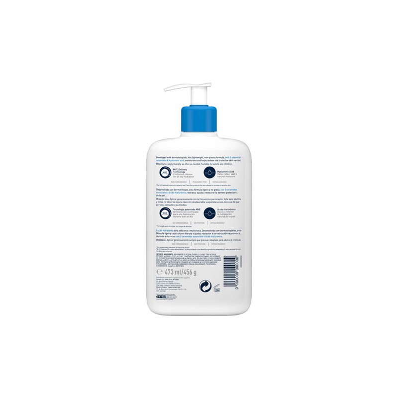 Cerave loción hidratante cara y cuerpo 473 ml 