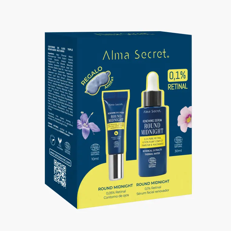 Alma Secret Pack: Sérum Retinal 0,1% + Contorno Ojos Retinal + Antifaz 