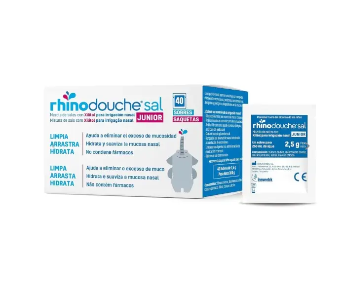 Rhinodouche Sal Para Lavado Nasal Junior Estuche 40 Sobres (2.5g)
