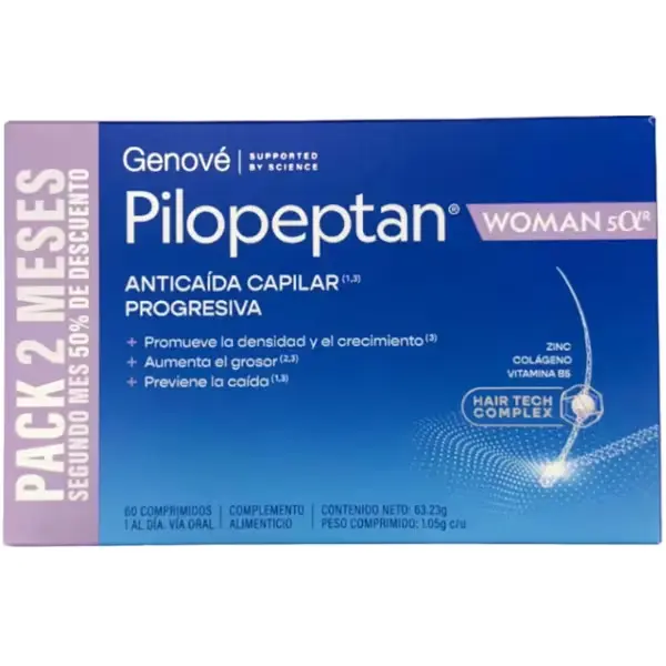 Genové Pilopeptan Anticaída Woman 5-Alfa-R 60 Comprimidos 