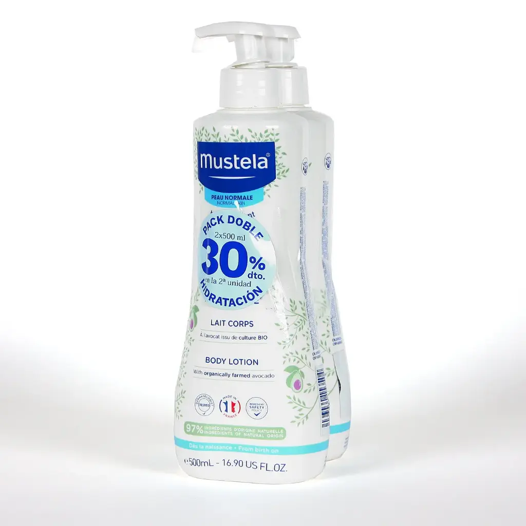 Mustela Hydra Bebé Duplo leche corporal 2x500ml