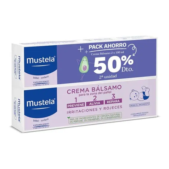 Mustela Crema Bálsamo 1, 2, 3 Pack Duplo 100ml+100ml