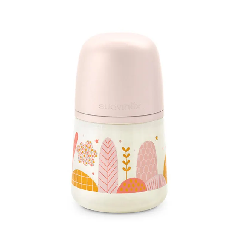 Suavinex Biberón Tetina Fisiológica S flujo lento 150 Ml +0m anticólico 