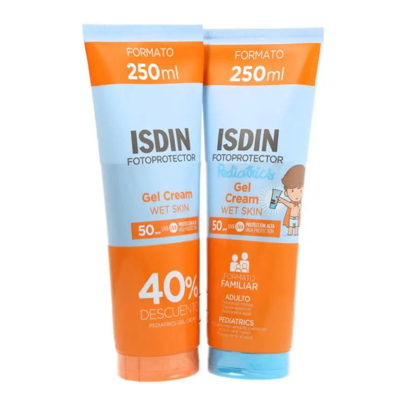 Isdin Pack Gel Crema SPF50 250ml + Gel Crema Pediatrics SPF50 250ml