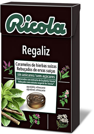 Ricola Regaliz con Hierbas de los Alpes Suizos Sin Azúcares 50g