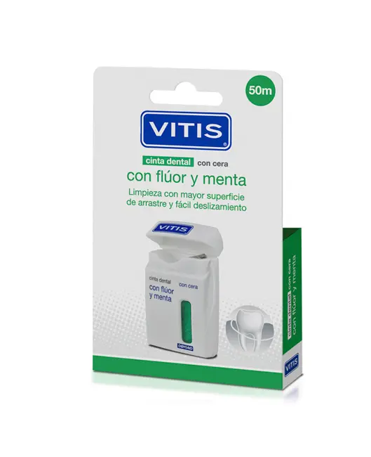 Vitis Cinta Dental Con Cera, Flúor y Menta 50m