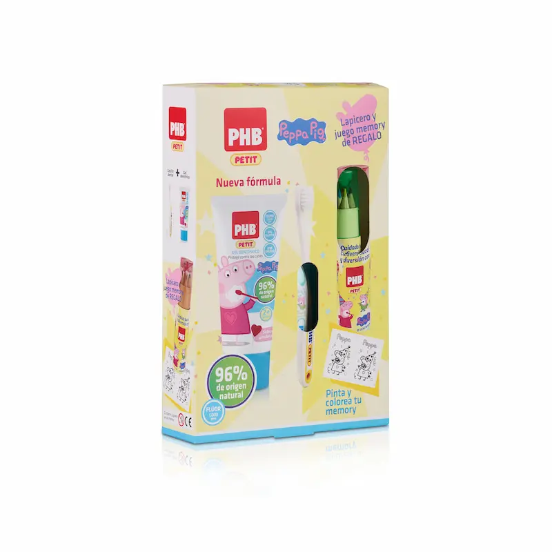 PHB Petit Pasta Dentífrica Peppa Pig con Lapicero y Juego Memory de Regalo 50ml 