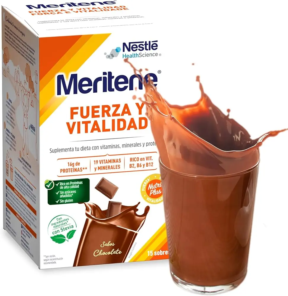 Nestlé Meritene Fuerza y Vitalidad Sabor Chocolate 15 Sobres 