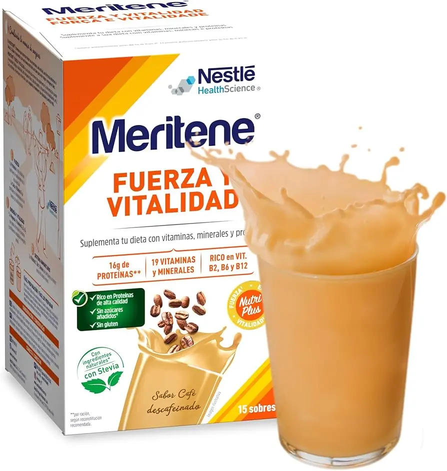 Nestlé Meritene Fuerza y Vitalidad 15 Sobres Sabor Café Descafeinado 