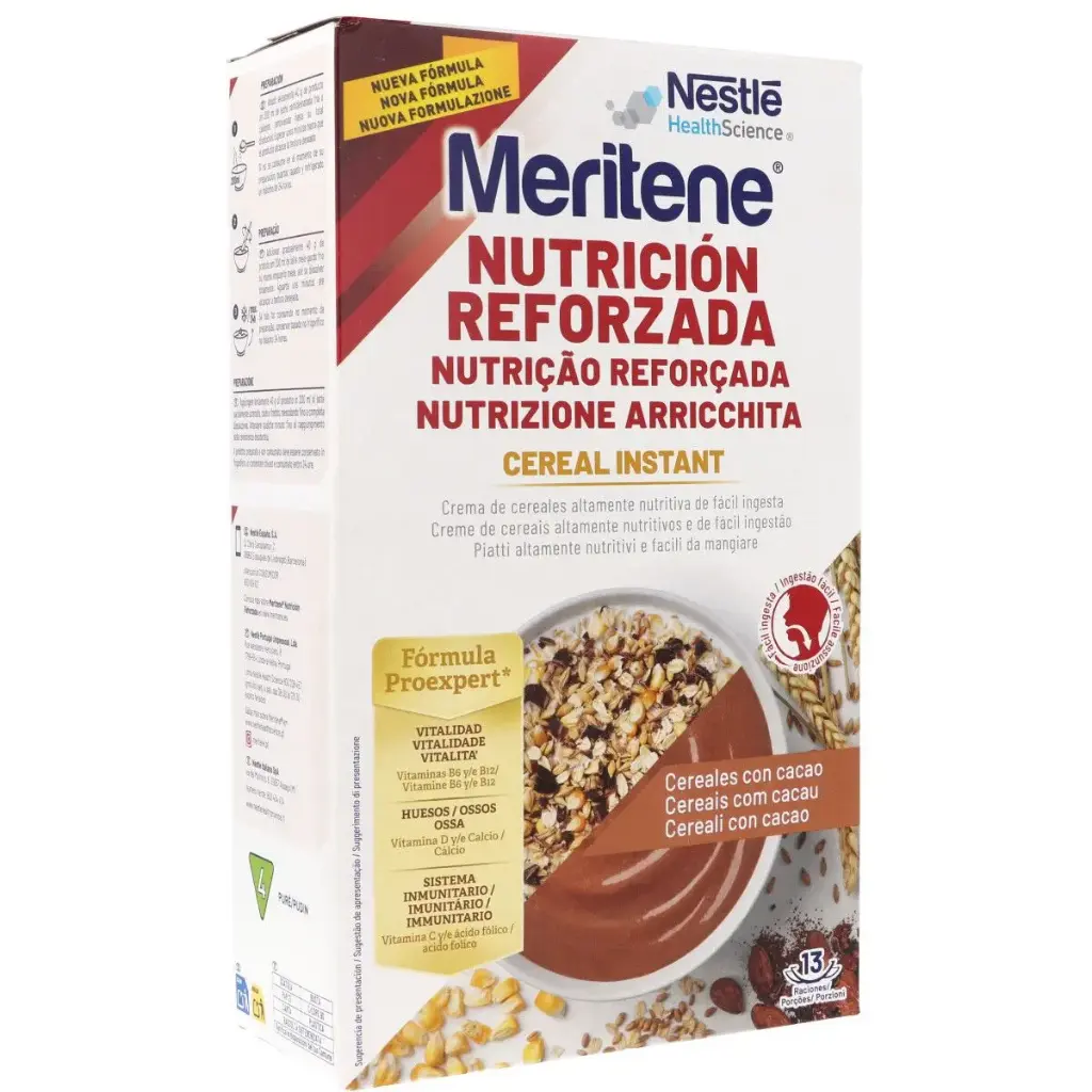 Nestlé Meritene Nutrición Reforzada Cereales Instantáneos con Cacao 13 Raciones 