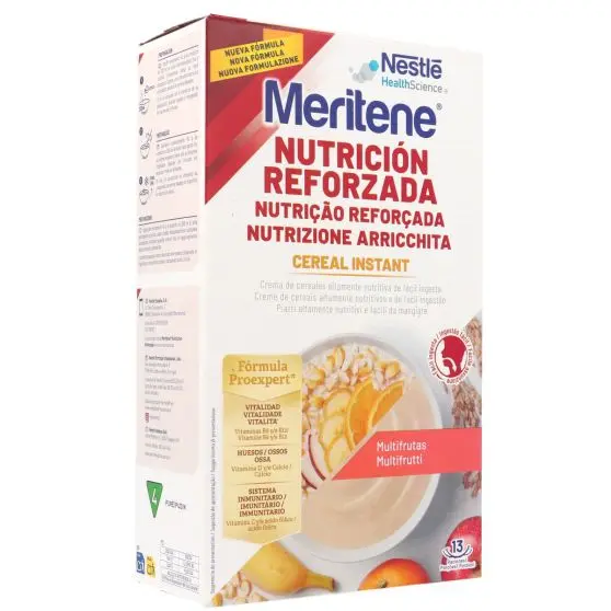 Nestlé Meritene Nutrición Reforzada Cereales Instantáneos Sabor Multifrutas 13 Raciones 