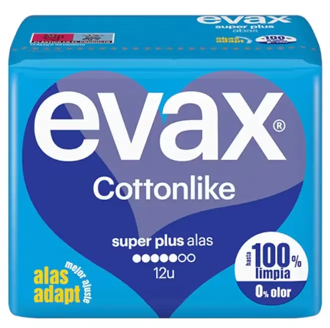 Evax Cottonlike Super Plus Alas 12 Uds