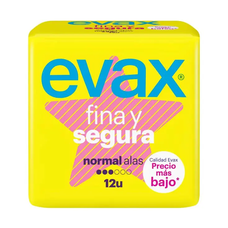 Evax Compresas Fina y Segura Normal Alas 12 Uds