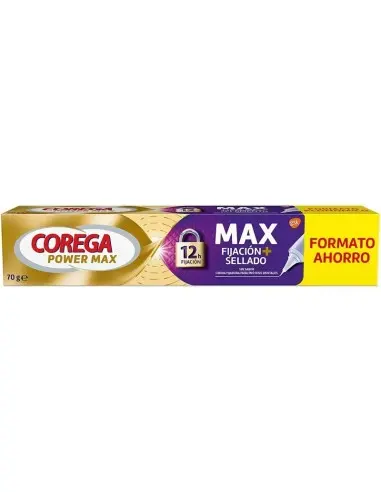 Corega Power Max Máxima Fijación y Sellado Sin Sabor 70g