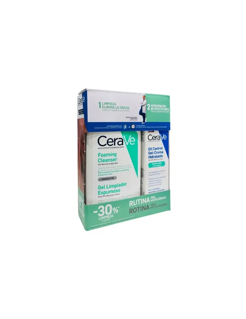 Cerave Pack Gel Limpiador Espumoso 236ml + Oil Control Gel-Crema Hidratante 52ml 