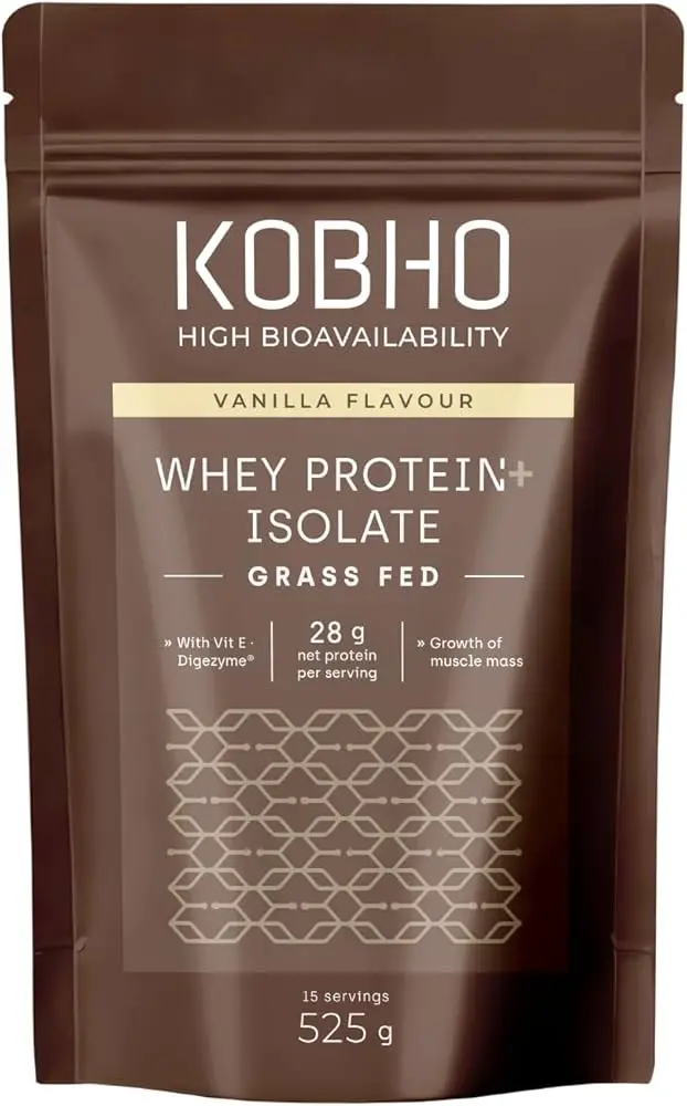 Kobho Whey Protein Isolate Grass Fed Vainilla Flavour 525g