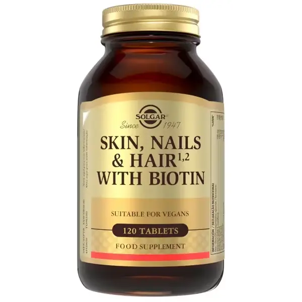 Solgar Skin, Nails & Hair Con Biotina 120 Tabletas 