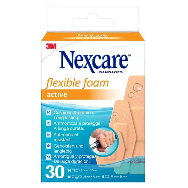 Nexcare Flexible Foam Active 360 Tiras Surtidas 30 Uds