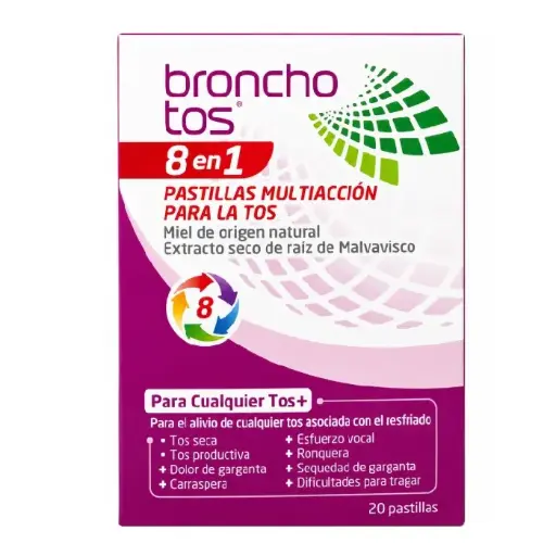 [224340] Bronchotos Pastillas Multiacción 8 en 1 Para la Tos 20 Unidades 