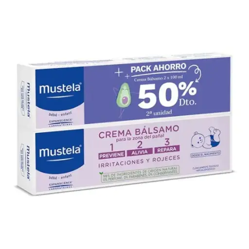 [8436034154181] Mustela Crema Bálsamo 1, 2, 3 Pack Duplo 100ml+100ml