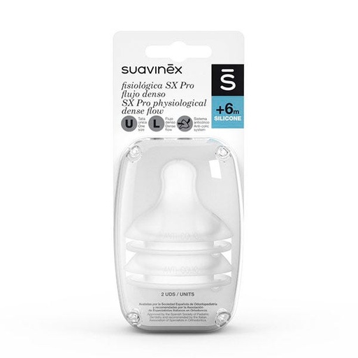 [199260] Suavinex Tetina Fisiologica Flujo Silicona L 2 U