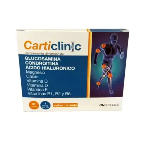 [207008] Carticlinic Articulaciones 30 Sobres Sabor Naranja Tratamiento Artrosis y Artritis
