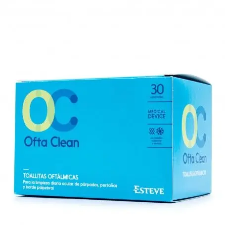 [169583] Esteve Oftaclean Toallitas Párpados, Pestañas y Borde Palpebral 30 Unidades