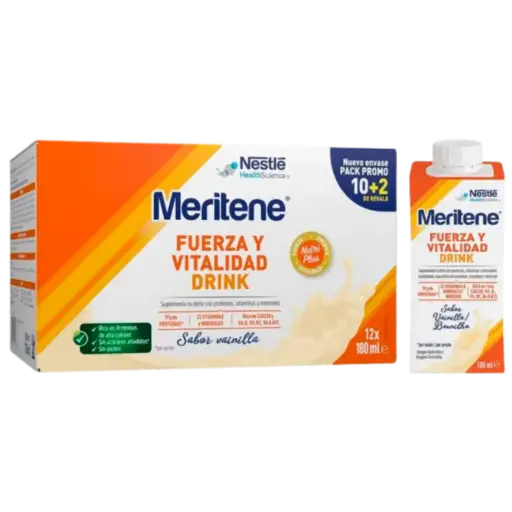 [2157118] Nestlé Meritene Fuerza y Vitalidad Drink Sabor Vainilla 12x180ml 