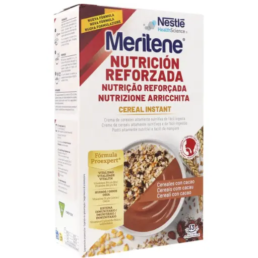 [506268] Nestlé Meritene Nutrición Reforzada Cereales Instantáneos con Cacao 13 Raciones 