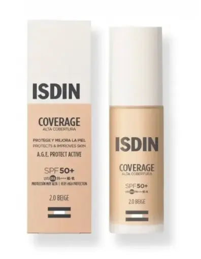 [221891] Isdin Coverage Alta Cobertura SPF50 Tono 2.0 Beige 30g