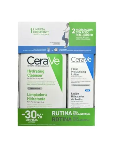 [743581] Cerave Pack Hidratación Limpiadora 236ml+ Loción Hidratante Facial 52ml 