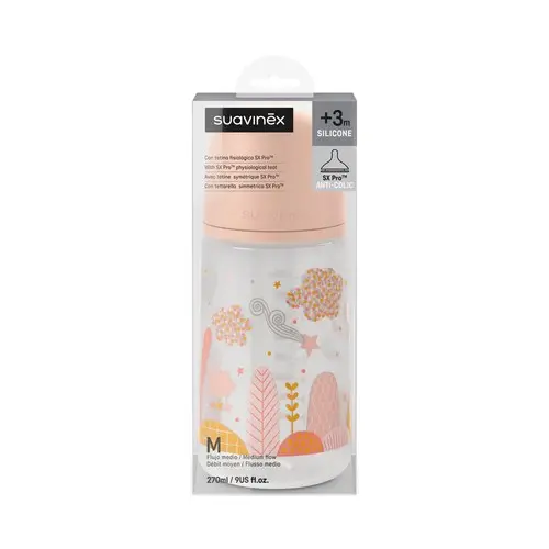 [162102] Suavinex Biberón SX Pro Anti-Colic Flujo Medio M 270ml +3M