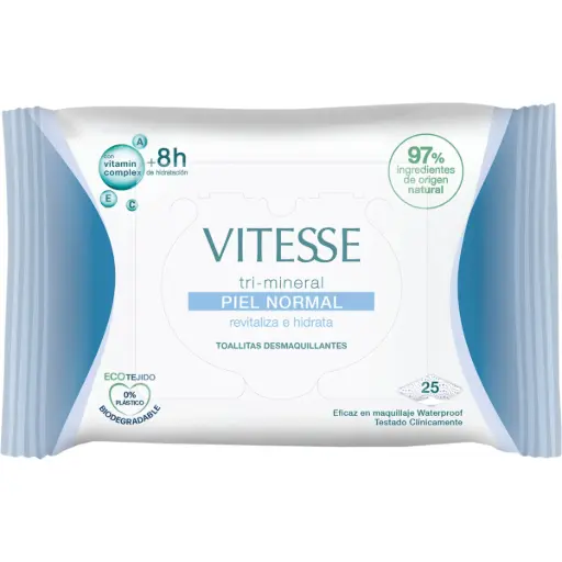 [054353] Vitesse Toallitas Desmaquillantes Tri-Mineral Piel Normal 25Uds