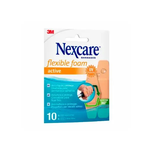 [175472] Nexcare Flexible Foam Active Tiras Surtidas 10Uds